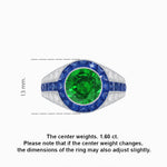 Load image into Gallery viewer, Art Deco Inspired Domed Diamond Ring with Geometric Gemstone Inlay Geometric Elegance | Sculpted Setting | Customizable Center Stone