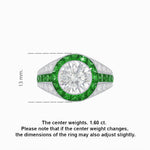 Load image into Gallery viewer, Art Deco Inspired Domed Diamond Ring with Geometric Gemstone Inlay Geometric Elegance | Sculpted Setting | Customizable Center Stone