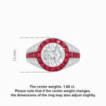 Load image into Gallery viewer, Art Deco Inspired Domed Diamond Ring with Geometric Gemstone Inlay Geometric Elegance | Sculpted Setting | Customizable Center Stone