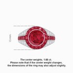 Load image into Gallery viewer, Art Deco Inspired Domed Diamond Ring with Geometric Gemstone Inlay Geometric Elegance | Sculpted Setting | Customizable Center Stone