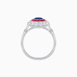 Load image into Gallery viewer, Vintage Inspired Oval French-Cut Double Halo Floral Ring