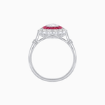 Load image into Gallery viewer, Vintage Inspired Oval French-Cut Double Halo Floral Ring