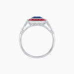 Load image into Gallery viewer, Art Deco Style French Cut Sapphire Ring With Gemstone