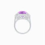 Load image into Gallery viewer, Art Deco Style Emerald Cut Semi-Precious Gemstone Ring with Octagonal Diamond Halo