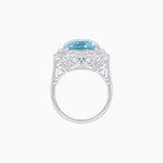 Load image into Gallery viewer, Art Deco Style Emerald Cut Semi-Precious Gemstone Ring with Octagonal Diamond Halo