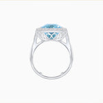 Load image into Gallery viewer, Art Deco Style Emerald Cut Gemstone Ring with Baguette Diamond Halo
