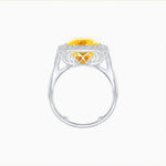 Load image into Gallery viewer, Art Deco Style Emerald Cut Gemstone Ring with Baguette Diamond Halo
