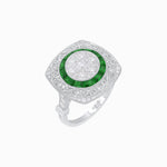 Load image into Gallery viewer, Art Deco Inspired Illusion Setting Cushion Shape Ring