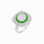 Load image into Gallery viewer, Art Deco Inspired Illusion Setting Cushion Shape Ring