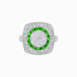 Load image into Gallery viewer, Art Deco Inspired Illusion Setting Cushion Shape Ring