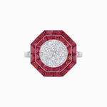 Load image into Gallery viewer, Art Deco Inspired Octagon Illusion Setting Diamond Ring
