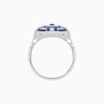 Load image into Gallery viewer, Art Deco Inspired Emerald Cut Ring with Diamonds and Gemstones