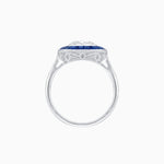 Load image into Gallery viewer, Art Deco Cushion Cut Ring with French-Cut Gemstone Halo and Diamond Accents