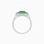 Load image into Gallery viewer, Art Deco Cushion Cut Ring with French-Cut Gemstone Halo and Diamond Accents