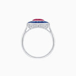 Load image into Gallery viewer, Art Deco Cushion Cut Ring with French-Cut Gemstone Halo and Diamond Accents