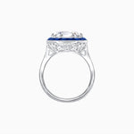 Load image into Gallery viewer, Art Deco Inspired Round Cut Cocktail Ring with Calibré Gemstone Halo