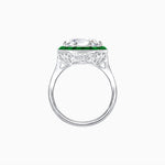 Load image into Gallery viewer, Art Deco Inspired Round Cut Cocktail Ring with Calibré Gemstone Halo