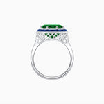 Load image into Gallery viewer, Art Deco Inspired Round Cut Cocktail Ring with Calibré Gemstone Halo