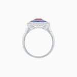 Load image into Gallery viewer, Oval-Cut Art Deco Floral Radiance Ring with Diamond and Gemstone