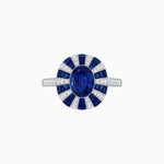 Load image into Gallery viewer, Art Deco Inspired Oval Calibré-Cut Sunburst Dome Ring