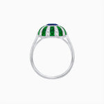 Load image into Gallery viewer, Art Deco Inspired Oval Calibré-Cut Sunburst Dome Ring