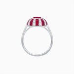 Load image into Gallery viewer, Art Deco Inspired Oval Calibré-Cut Sunburst Dome Ring
