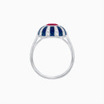 Load image into Gallery viewer, Art Deco Inspired Oval Calibré-Cut Sunburst Dome Ring