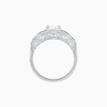 Load image into Gallery viewer, Art Deco Inspired Round Stepped Halo Gemstone & Diamond Ring
