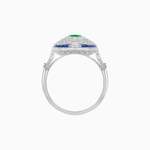 Load image into Gallery viewer, Scarab Vintage Art Deco Style Cocktail Ring with Diamond and Gemstone