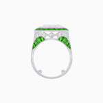 Load image into Gallery viewer, Art Deco Inspired Emerald Cut Ring with Calibré Gemstone Halo