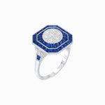 Load image into Gallery viewer, Art Deco Style Double Halo Illusion Ring