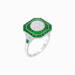 Load image into Gallery viewer, Art Deco Style Double Halo Illusion Ring