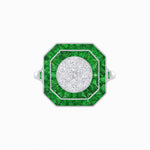 Load image into Gallery viewer, Art Deco Style Double Halo Illusion Ring