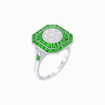 Load image into Gallery viewer, Art Deco Style Double Halo Illusion Ring