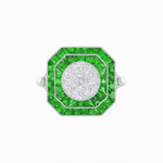 Load image into Gallery viewer, Art Deco Style Double Halo Illusion Ring