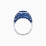 Load image into Gallery viewer, Art Deco Inspired Oval Cut Invisible-Set Mosaic Dome Ring
