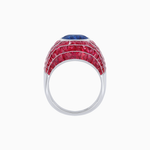 Load image into Gallery viewer, Art Deco Inspired Oval Cut Invisible-Set Mosaic Dome Ring