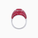 Load image into Gallery viewer, Art Deco Inspired Oval Cut Invisible-Set Mosaic Dome Ring