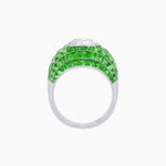 Load image into Gallery viewer, Art Deco Inspired Cushion Cut Center and Invisible-Set Calibré-Cut Dome Ring
