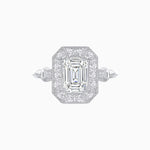 Load image into Gallery viewer, Art Deco Inspired Bezel-Set Emerald Cut Octagonal Halo Ring