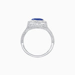 Load image into Gallery viewer, Antique Inspired Round Cut Milgrain Diamond Halo Ring