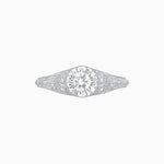 Load image into Gallery viewer, Edwardian Inspired Round Center Filigree Mounting Ring