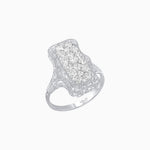 Load image into Gallery viewer, Antique Inspired Elongated Illusion Diamond Cocktail Ring