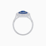 Load image into Gallery viewer, Vintage-Inspired Cushion Halo Diamond Engagement Ring with Gemstone (Mounting)
