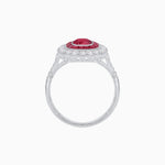 Load image into Gallery viewer, Vintage-Inspired Cushion Halo Diamond Engagement Ring with Gemstone (Mounting)