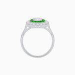Load image into Gallery viewer, Vintage-Inspired Cushion Halo Diamond Engagement Ring with Gemstone (Mounting)