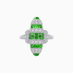 Load image into Gallery viewer, Art Deco Inspired Calibré-Cut Gemstone Barrel Cocktail Ring