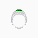 Load image into Gallery viewer, Art Deco Inspired Cushion Cut Ring with Baguette Diamonds