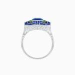 Load image into Gallery viewer, Art Deco Style Emerald Cut Geometric Engagement Ring with Diamond