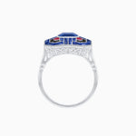 Load image into Gallery viewer, Art Deco Style Emerald Cut Geometric Engagement Ring with Diamond